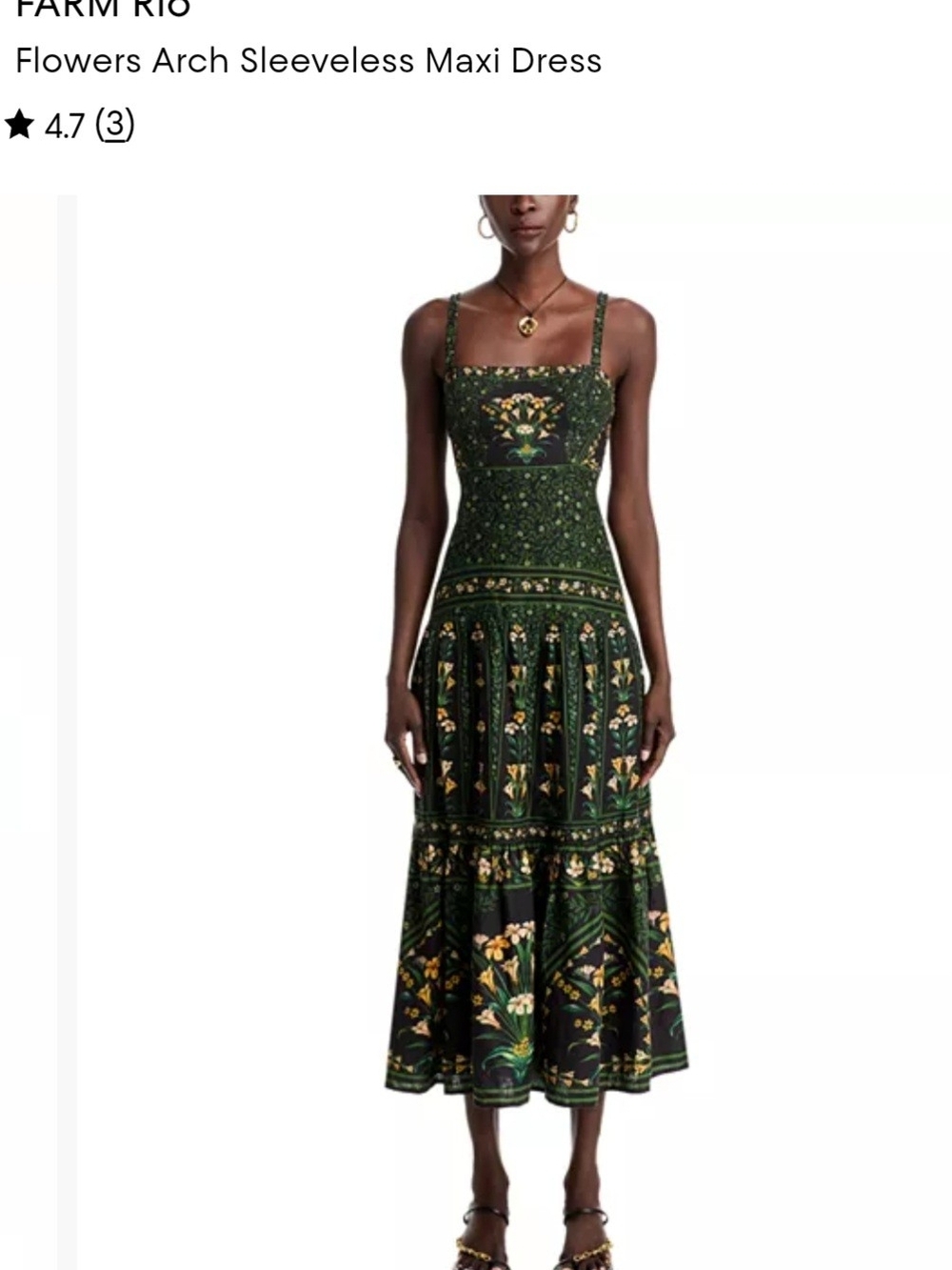 Flowers ARCH BLACK Maxi Dress - FARM Rio - L - Picture 4 of 14